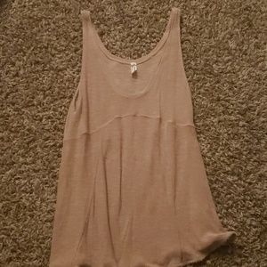 Tan flowy tank top